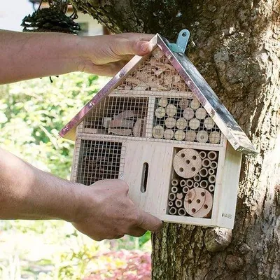 Produktbild von Famanu Insektenhotel mit natürlichem Material - Für Bienen, Marienkäfer und Schmetterlinge