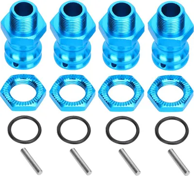 Immagine prodotto di 4 pezzi in lega di alluminio 17 mm esagono 23 mm adattatore di estensione della ruota per 1/8 RC auto ModelBlue