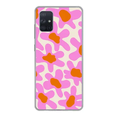Produktbild von MuchoWow® Handyhülle Schutzhülle Hülle für Samsung Galaxy A71 Blume - Rosa - Muster Silikon Softcase Handy Hülle - Kartenbesitzer - Geburtstag Teenager