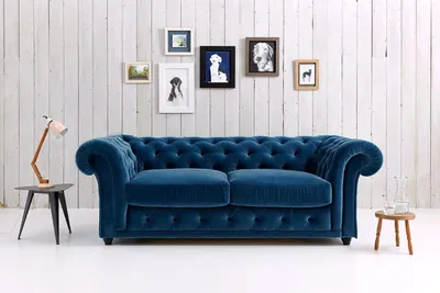 Produktbild von Chesterfield Design Luxus Polster Sofa Couch Sitz Garnitur Leder Textil Neu #129