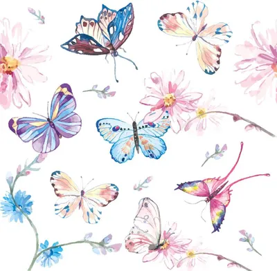 Produktbild von Duni Servietten Butterflies 24 x 24 cm - 20er Pack