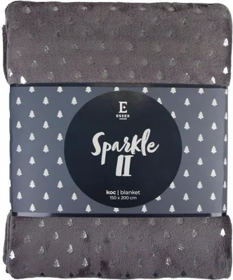 Image de Couverture, couverture en microfibre moelleuse Sparkle II 150 x 200 cm, gris, Noël, sapins de Noël