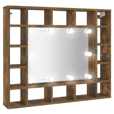 Produktbild von Spiegelschrank mit LED Räuchereiche 91x15x76,5 cm