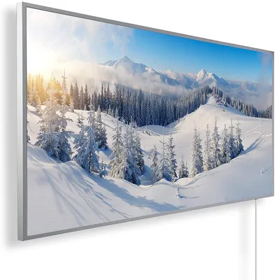 Produktbild von Panorama Infrarotheizung 1200W - Schneelandschaft mit Thermostat