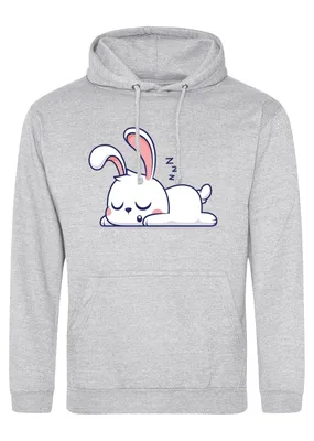 Produktbild von Huuraa Uni Hoodie Hase Comic XL Heather Grey Vegan Sweatshirt Geschenkidee