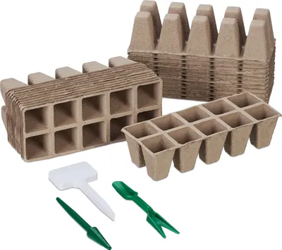 Produktbild von relaxdays Anzuchttöpfe 240er Set mit Zubehör