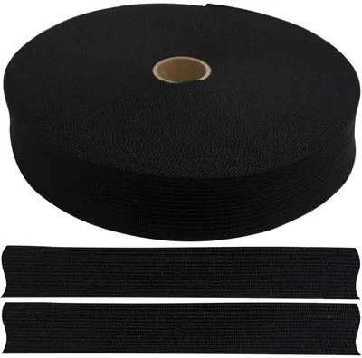 Polyester-Ripsband 50 m x 25 mm, Schwarz