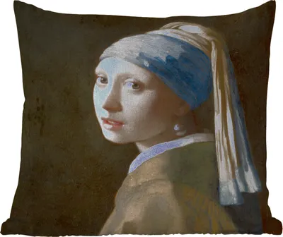 Produktbild von MuchoWow® Outdoor Kissen - Das Mädchen mit dem Perlenohrring - Gemälde von Johannes Vermeer - 50x50 cm - Wetterfest - Lounge Kissen - Komfortabel - Kissen mit Bild