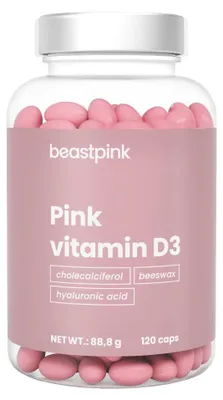 Produktbild von GymBeam - Pink Vitamin D3 2000 IU - BeastPink, 120 Kapseln