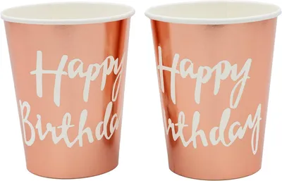 Produktbild von Pappbecher in Roségold – 8 Stück – Einwegbecher für Mädchengeburtstag