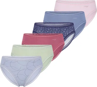 Produktbild von sloggi 6er Pack GO Crush Slip Komfortabel und atmungsaktiv, Zierborte an den Säumen, Im praktischen Mehrfachpack