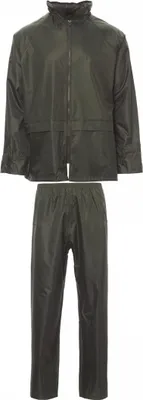 Produktbild von PAYPER Regenanzug SET-NYLON – Wasserdichtes Set (Jacke & Hose) mit PVC-Beschichtung grün L