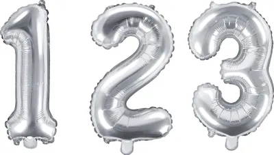 Image de Ballon Chiffres-Chiffres-anniversaire argent 35 cm -