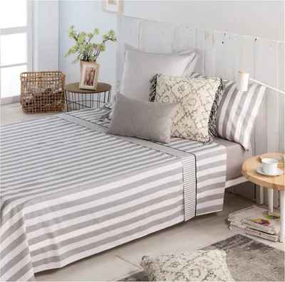Produktbild von ARTean Bettwäsche-Set, 90 cm, Perkal-Baumwolle, Fadendichte 180, grau
