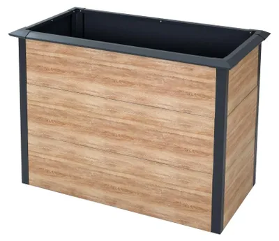 Obrázok produktu pre Westmann kovová vyvýšená posteľ Primus-Multi M Vrátane ochrany proti slimákom vzhľad dreva/antracit 100x50x77 cm