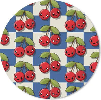 Produktbild von MuchoWow® Mauspad Mousepad Mädchen - Kirsche - Essen - Muster - Mädchen - Kinder - Mädchen 40x40 cm - Mousepads - Maus Mat - Pad - Mausunterlage - Schreibtisch Accessoires