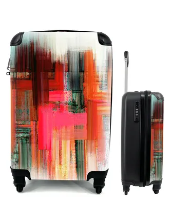 Produktbild von MuchoWow® Koffer Handgepäck Trolley Rollkoffer Kleine Reisekoffer mit 4 Rollen - Ölgemälde - Abstrakt - Cabin Size < 55x40x23 cm & 55x40x20 cm - Fotokoffer - Kabinenkoffer - Boardgepäck - Reise-Box - Reisekoffer - Reisegepäck - Koffer mit Bild - Trolley für Kinder