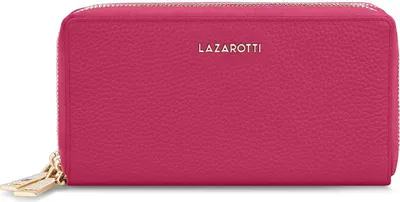 Produktbild von Lazarotti Geldbörse Bologna Leather Double Zip Around Wallet Hot Pink