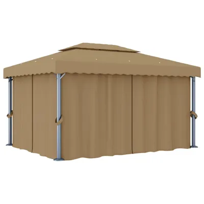 Obrázek produktu pro Altán se závěsy 4 x 3 m taupe hliník