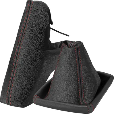 Produktbild von Schaltsack und Handbremsmanschette Opel Astra H 2004-2010  in Echtleder schwarz Nhat rot