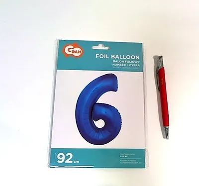 Image de Ballon de baudruche "Numéro 6", bleu, 92 cm FG-C85N6