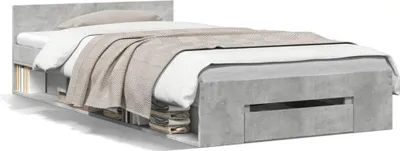 Obrázek produktu pro vidaXL Rám postele se zásuvkou beton šedý 100x200 cm materiál na bázi dřeva