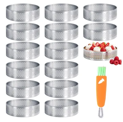 Image de Moules à tartelettes, 15 pièces, diamètre 6 cm, en acier inoxydable 430