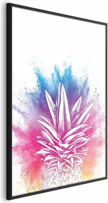 Produktbild von Posterpapier Poster - Colorful Pineapple 40x60 cm Blätter b-C-0289-ao-a