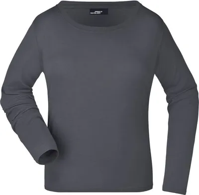 Produktbild von Langarm T-Shirt aus Single-Jersey graphite, Gr. M