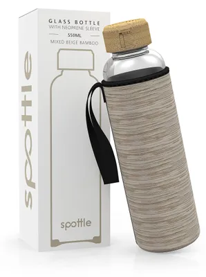 Image de Bouteille d'eau en verre borosilicaté avec étui en néoprène, 550 ml