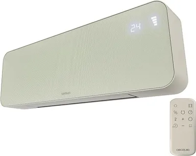 Imagen del producto de Calentador cerámico de pared ReadyWarm 3000 Textile. 2000 W, para hasta 20 m², 3 modos (ventilador/bajo 1000 W/alto 2000 W), oscilación, pantalla LED, mando a distancia, temporizador, protección contra sobrecalentamiento, calor uniforme