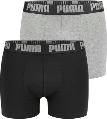 Produktbild von Puma Basic Boxer 2 Pack Dark Grey Melange / Black M