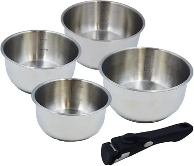 Imagen del producto de Silecomplaza - Juego de ollas "Comète", acero inoxidable, 4 piezas - Ø 14/16/18/20 cm