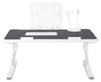 Produktbild von Betttisch für Laptop, höhenverstellbar, klappbar, 60 x 40 x 26-39 cm, Schwarz