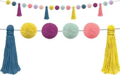 Pom-Pom- und Quasten-Girlande, 60 Zoll, Papier