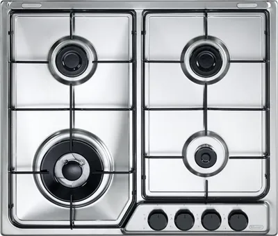 Image de De’Longhi FFA 46 ASDV Table de cuisson en acier inoxydable intégrée 60 cm Table de cuisson à gaz 4 zones