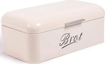 Produktbild von Theo&Cleo Brotkasten aus Metall, Brot Lange Aufbewahren, Retro Brot Box, Brotaufbewahrungsbox mit Deckel Groß (43 * 23 * 17cm), Beige