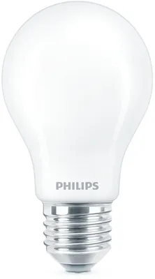A Philips LED light bulb against a white background.