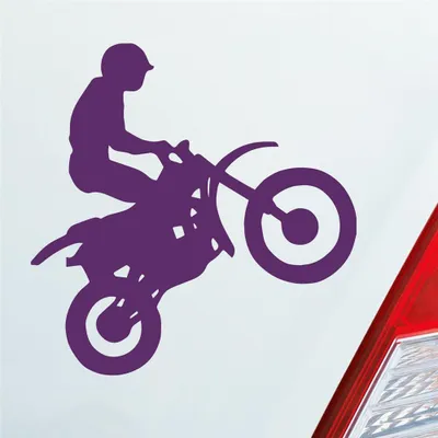 Produktbild von Auto Aufkleber Motorcross Motorrad Bike Tuning 10x9 cm Lila Sticker Heckscheibenaufkleber
