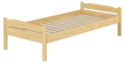 Produktbild von Bett Kiefer massiv 90x200 Einzelbett Singlebett Massivholz Zubehör wählbar V-60.31-09Rollrost inkl.