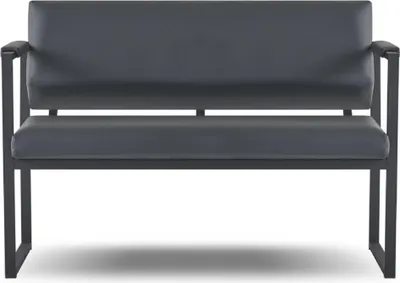 Produktbild von Schwarzes Arbeitszimmer Set  Wartezimmer Sitzmöbel Leder Möbel