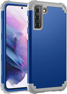 Produktbild von Galaxy S21 5G Hülle, 3 in 1 Hybrid PC TPU Stossfest Robust Schutzhülle für Samsung Galaxy S21 5G Navy blau