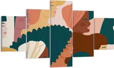 Produktbild von Bild auf Leinwand - Leinwandbild - 5 Teile - Frauen Multikulturalismus Modern - 125x70cm - Wand Bild - Wanddeko - Wandbilder - Leinwanddruck - Bilder - Wanddekoration - Leinwand bilder - EA125x70-4500