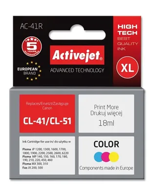Produktbild von Wkład atramentowy Activejet AC-41R (zamiennik Canon CL-41; Premium; 18 ml; kolorowy)