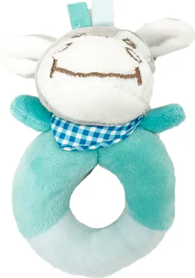 Image de Hochet en peluche anneau âne 13 cm