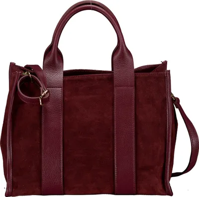 Produktbild von Hausfelder Manufaktur Handtasche Velours Rot 24.5