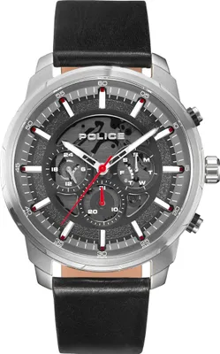 Produktbild von Police Watch Herrenuhr Armbanduhr Lederband schwarz PL15656JS.61