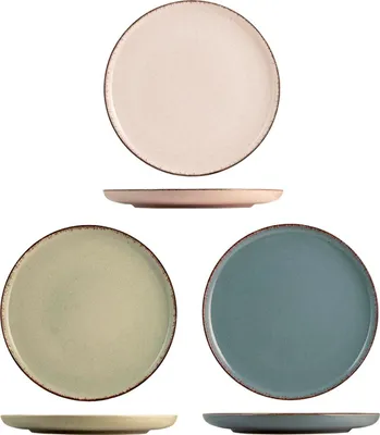 Produktbild von H&h 4er Set Perlporzellan Speiseteller 27 cm