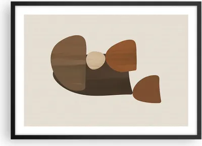 Produktbild von Gerahmtes Poster - Schwarzer Rahmen - Abstraktion Braun Minimalismus - 70x50 cm - Wand Bild - Wanddeko - Wandbilder - Wandposter - Bilderrahmen - Bilder - Kunstdruck - Wandbild - P2BAA70x50-4212