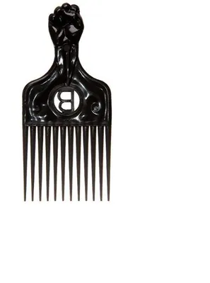 Produktbild von Kamm aus Plastik für lockiges und krauses Haar im Afro-Stil mit breiten und schmalen Zähnen
